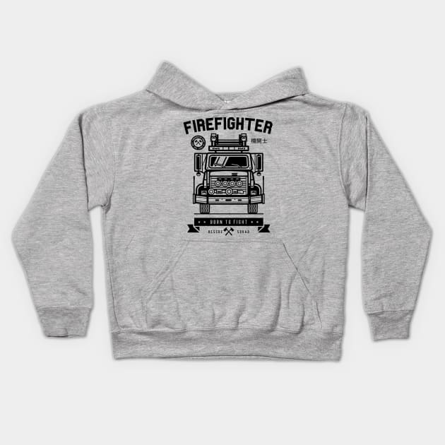 Here come our firefighters Kids Hoodie by Superfunky